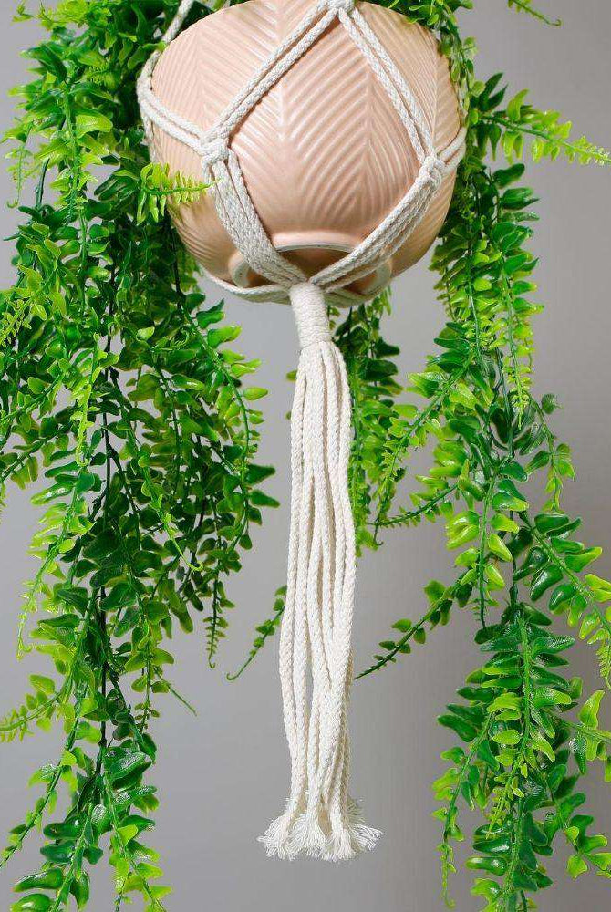 Franco Faux Potted Macrame Hanging Plant (3.8 Feet) ArtiPlanto