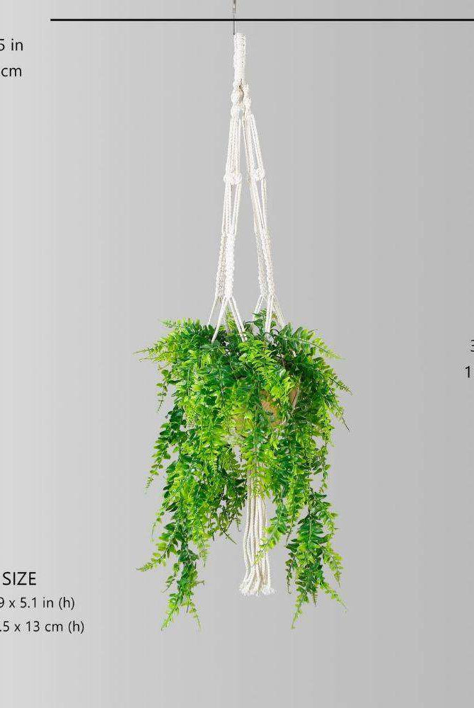 Franco Faux Potted Macrame Hanging Plant (3.8 Feet) ArtiPlanto
