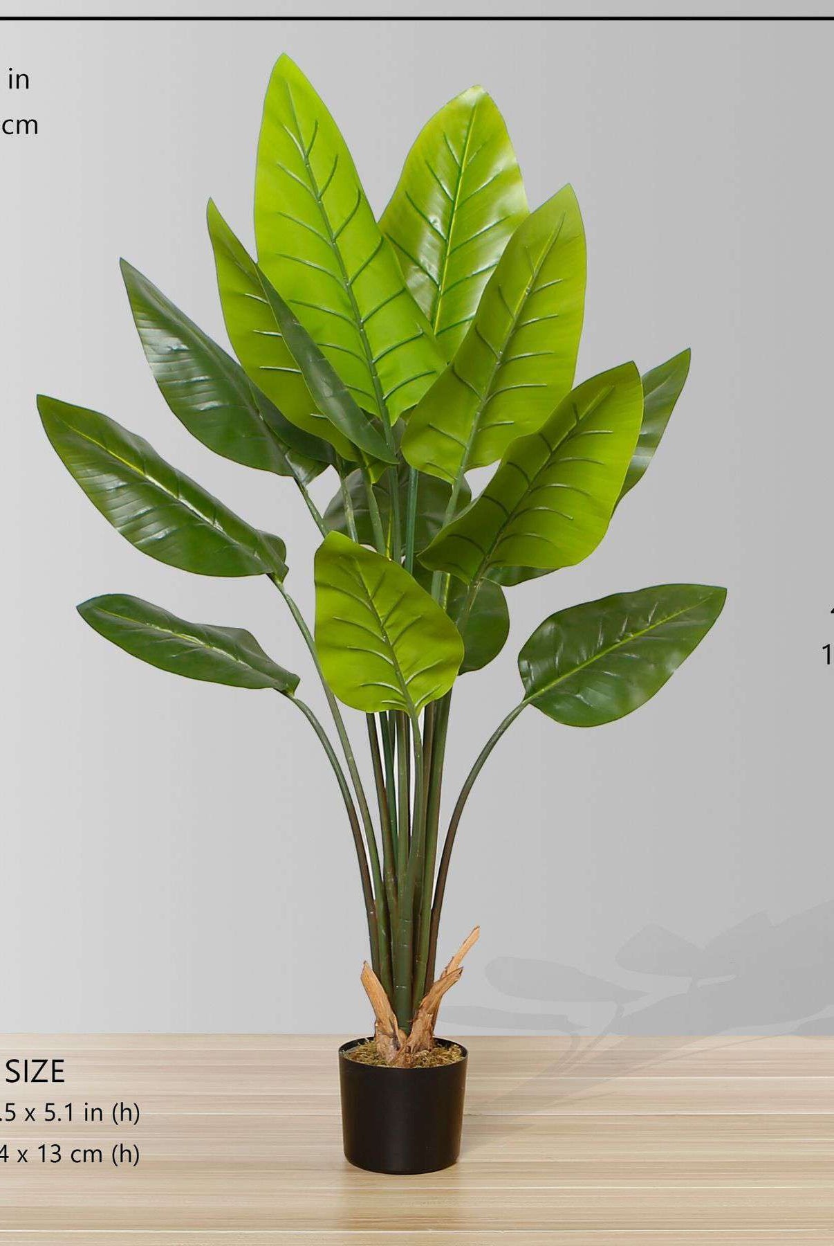 JAVI Artificial Spathiphyllum Leaf Potted Plant 51" ArtiPlanto