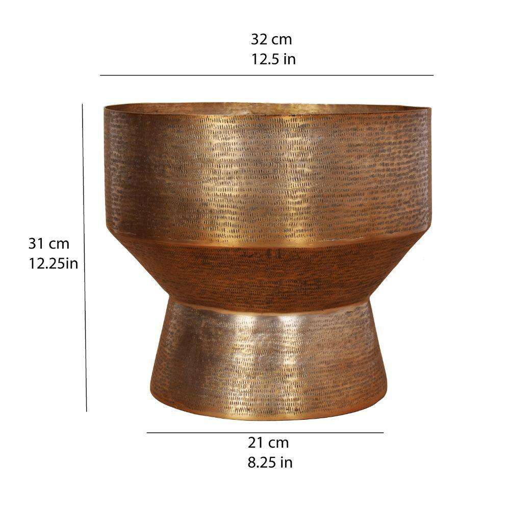 Kendrik -Mid-Century Brass Floor Planter (Multiple Sizes) ArtiPlanto