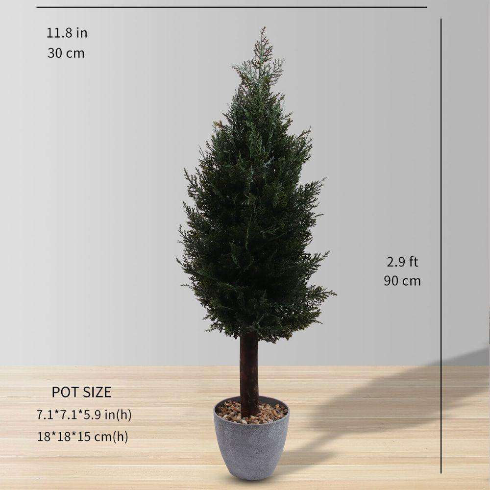 LEEDS Faux Potted Cedar Topiary Plant (Multiple Size) ArtiPlanto