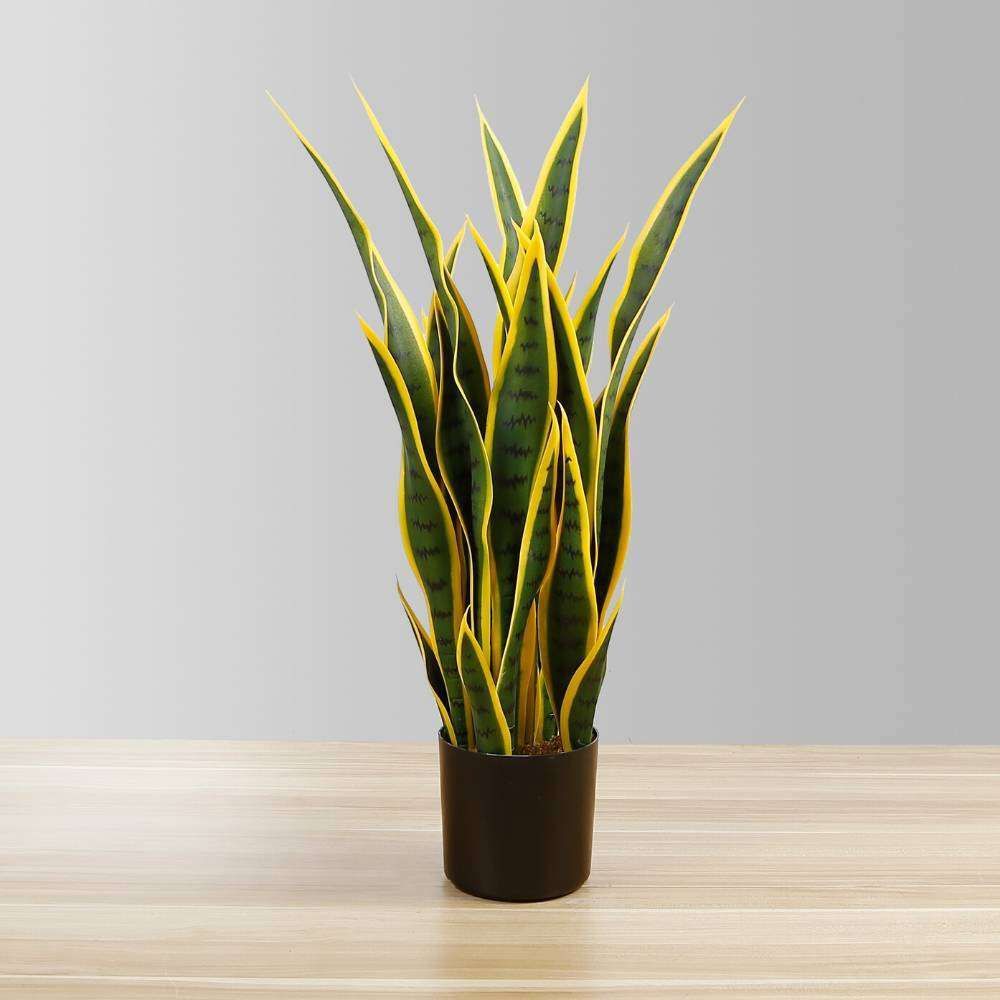 LUIS ARTIFICIAL SNAKE SANSEVIERIA YELLOW & GREEN POTTED PLANT 26'' ArtiPlanto
