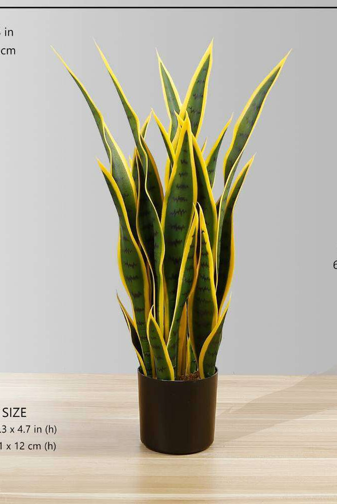 LUIS ARTIFICIAL SNAKE SANSEVIERIA YELLOW & GREEN POTTED PLANT 26'' ArtiPlanto