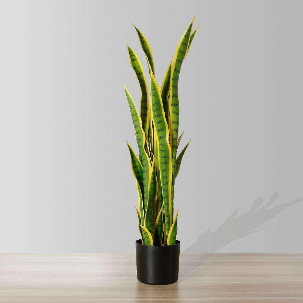 LUNA Artificial Snake Sansevieria Yellow & Green Potted Plant (MULTIPLE SIZES) ArtiPlanto