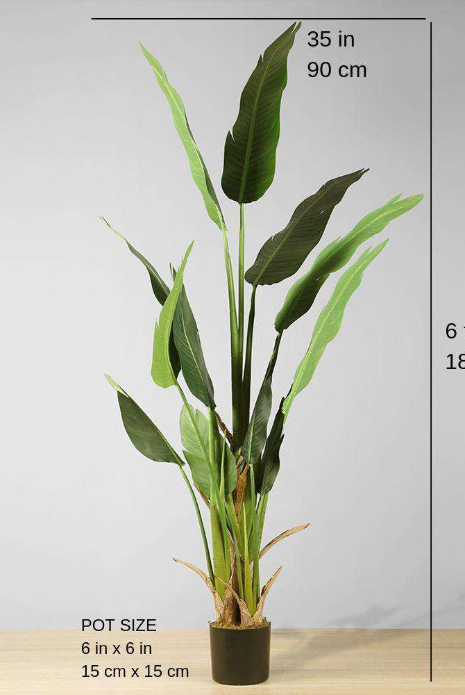 MAZA Artificial Bird Of Paradise Potted Plant (Multiple Sizes) ArtiPlanto