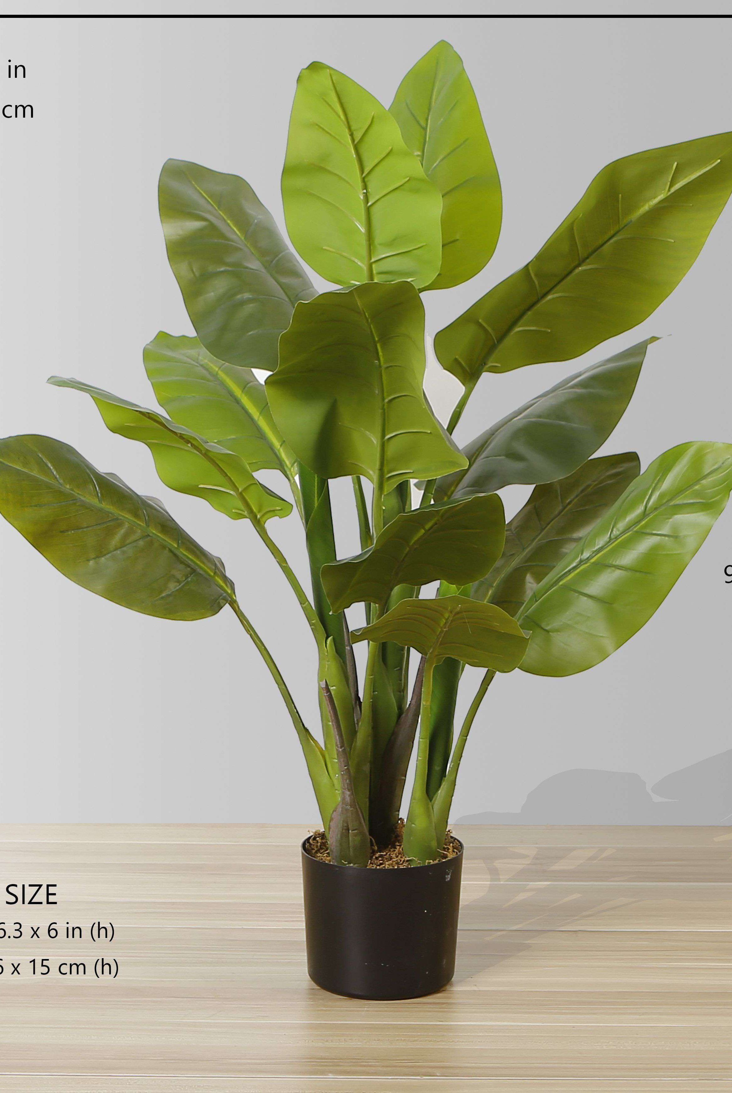MIKI Artificial Spathiphyllum Leaf Potted Plant 3' ArtiPlanto