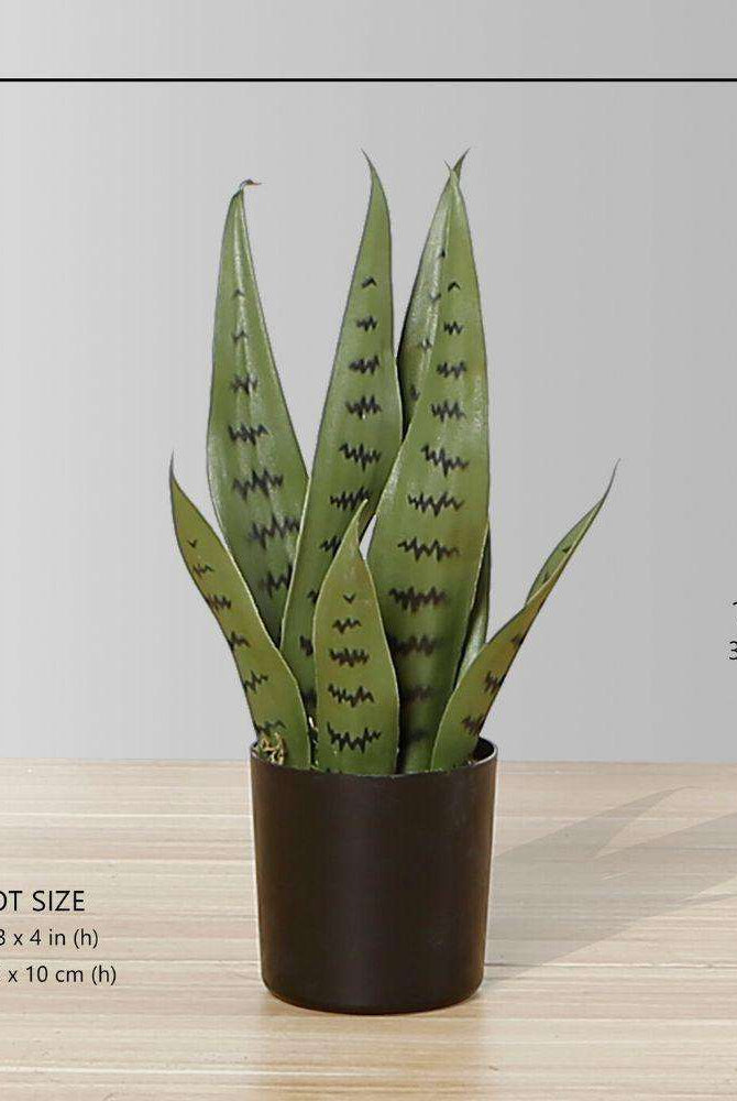 MILO Artificial Snake Sansevieria Dark Green Potted Plant (MULTIPLE SIZES) ArtiPlanto