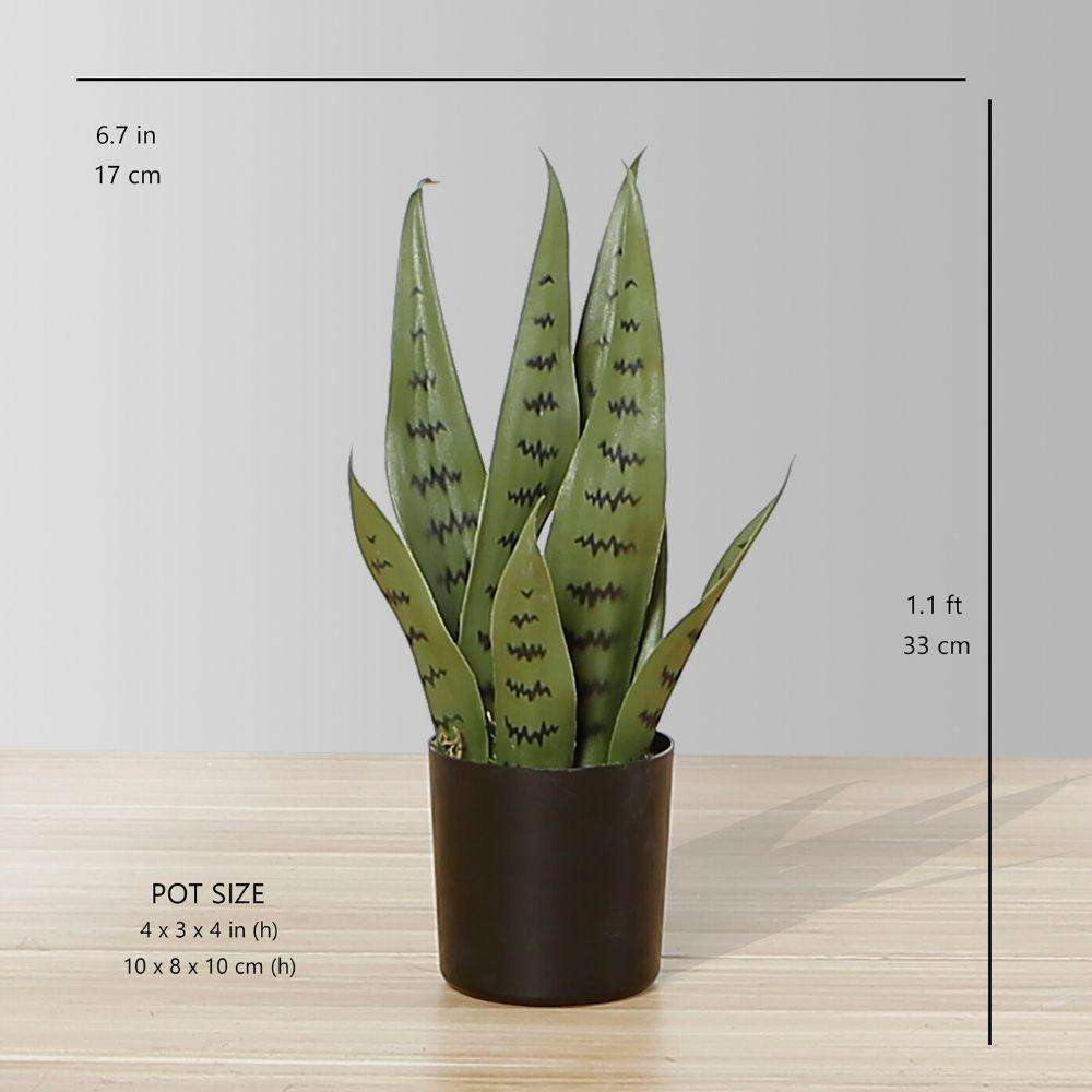 MILO Artificial Snake Sansevieria Dark Green Potted Plant (MULTIPLE SIZES) ArtiPlanto