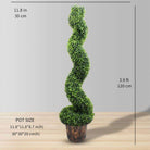 NORWICH Faux Potted Spiral Boxwood Topiary Plant 48'' ArtiPlanto