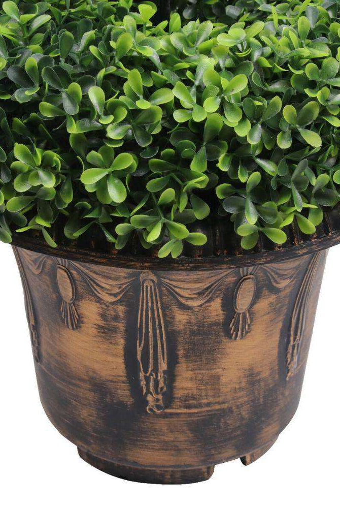 NORWICH Faux Potted Spiral Boxwood Topiary Plant 48'' ArtiPlanto