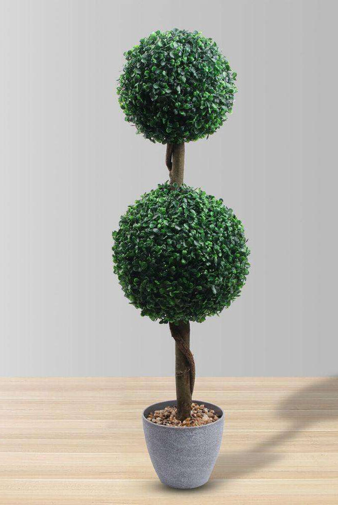 OXFORD Faux Potted Boxwood Topiary Plant 3' ArtiPlanto