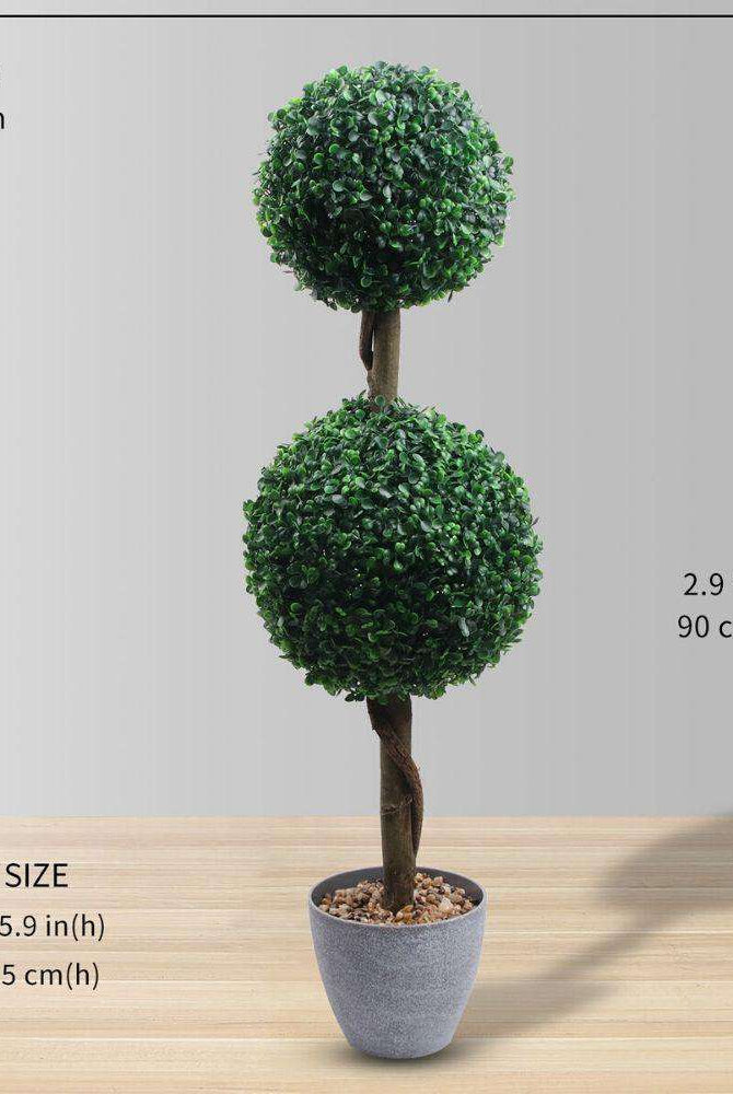 OXFORD Faux Potted Boxwood Topiary Plant 3' ArtiPlanto