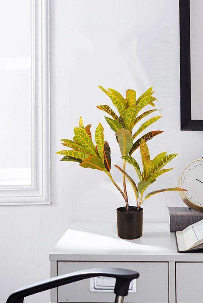 PINTO Artificial Crotons Potted Plant 22" ArtiPlanto