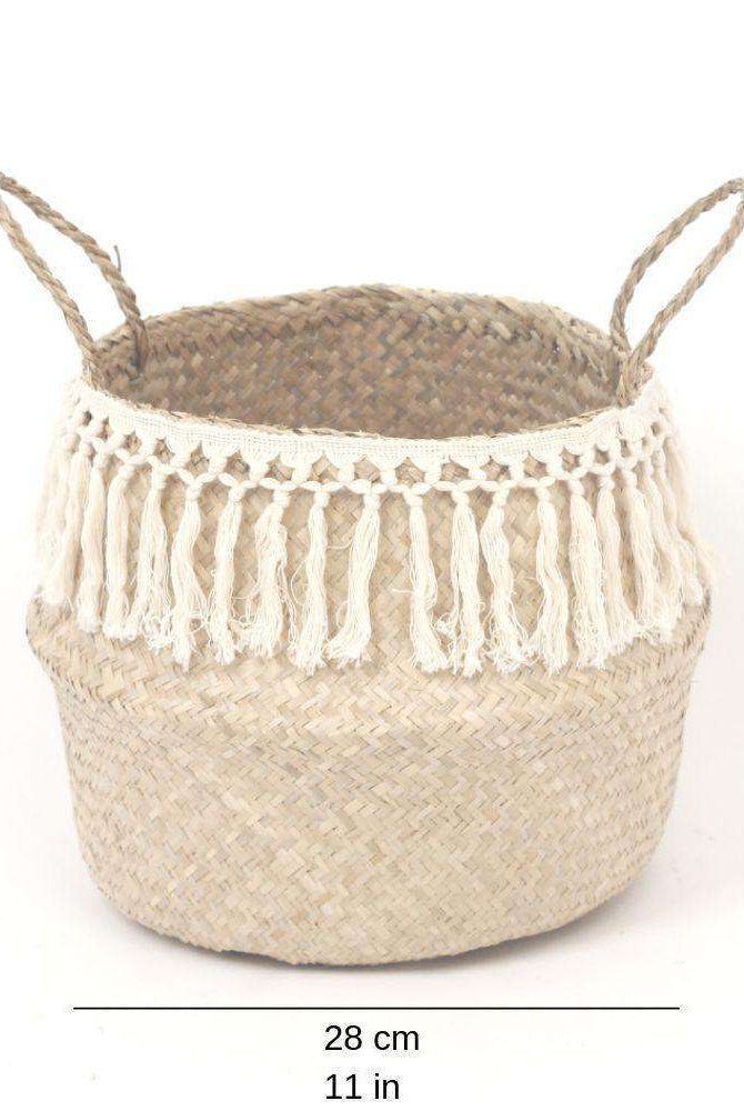 POKHA - Seagrass Basket With Tassel ArtiPlanto