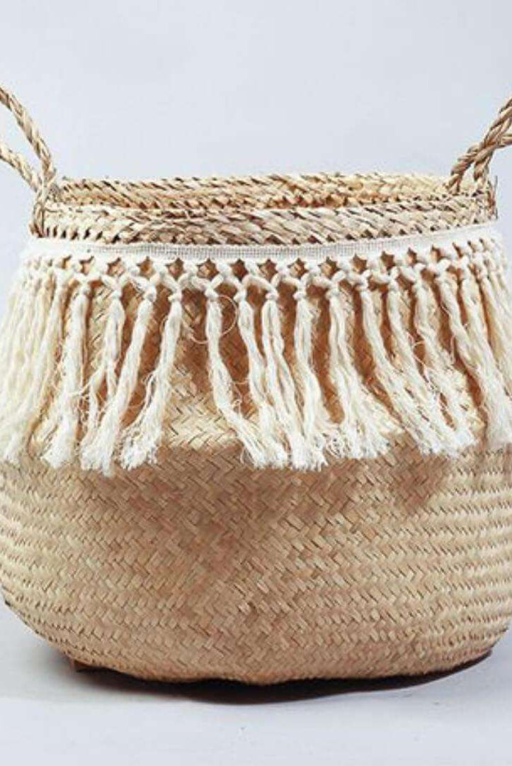 POKHA - Seagrass Basket With Tassel ArtiPlanto