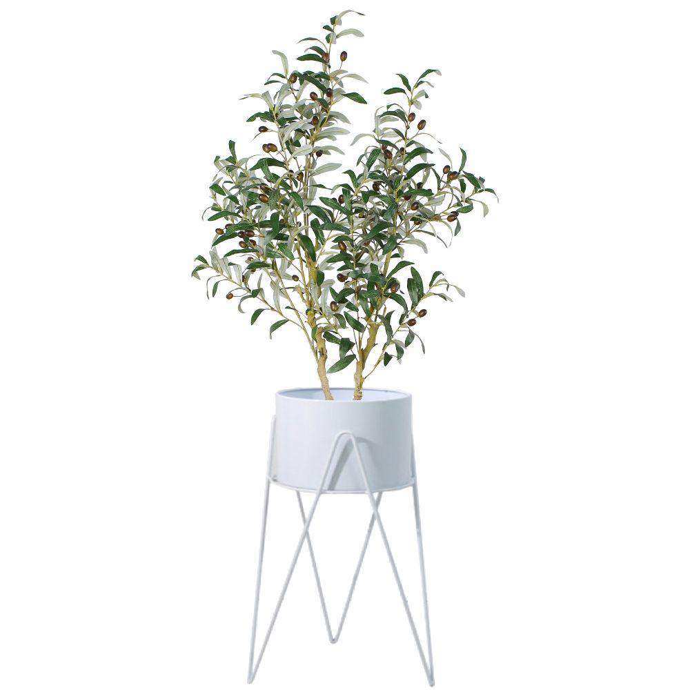 SHIRA WHITE PLANTER WITH HAIRPIN LEGS (61CM) ArtiPlanto