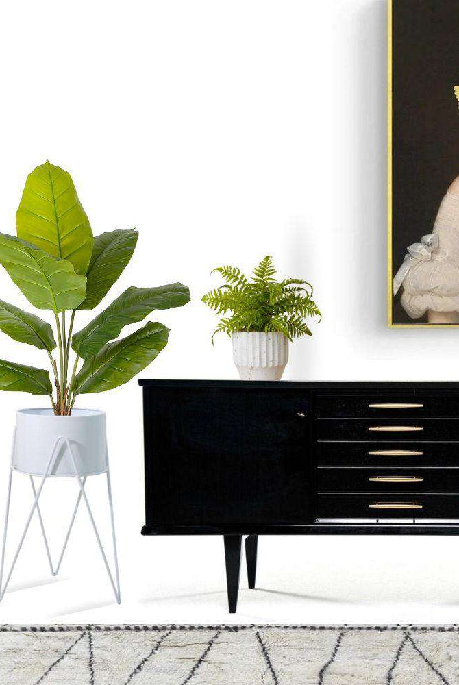 SHIRA WHITE PLANTER WITH HAIRPIN LEGS (61CM) ArtiPlanto