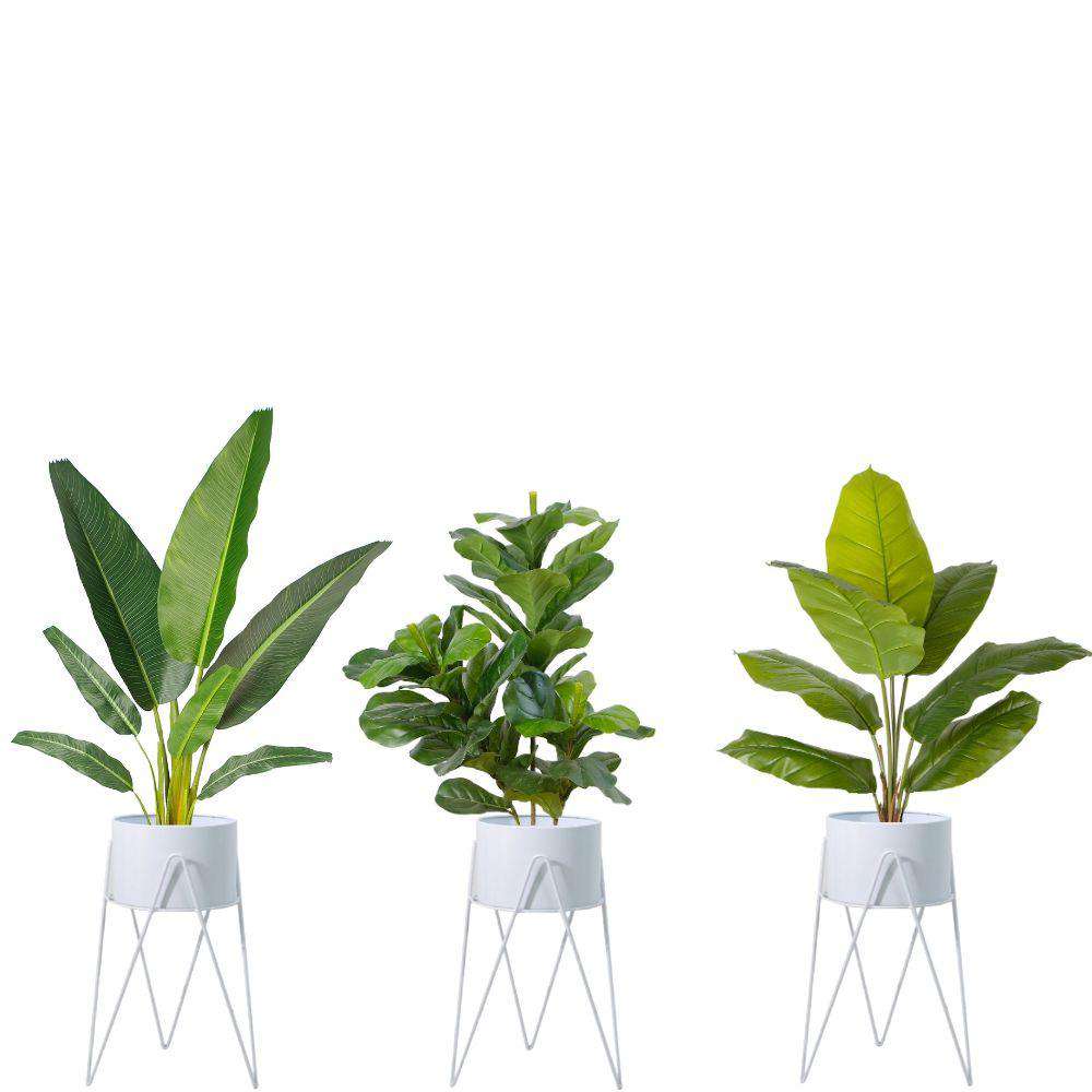 SHIRA WHITE PLANTER WITH HAIRPIN LEGS (61CM) ArtiPlanto