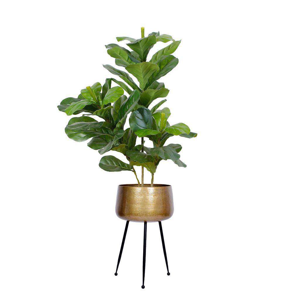 Sara - Brass Planter With Black Legs Brass Planter