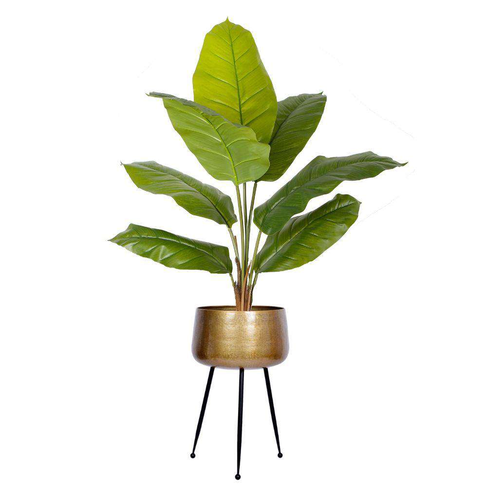 Sara - Brass Planter With Black Legs Brass Planter