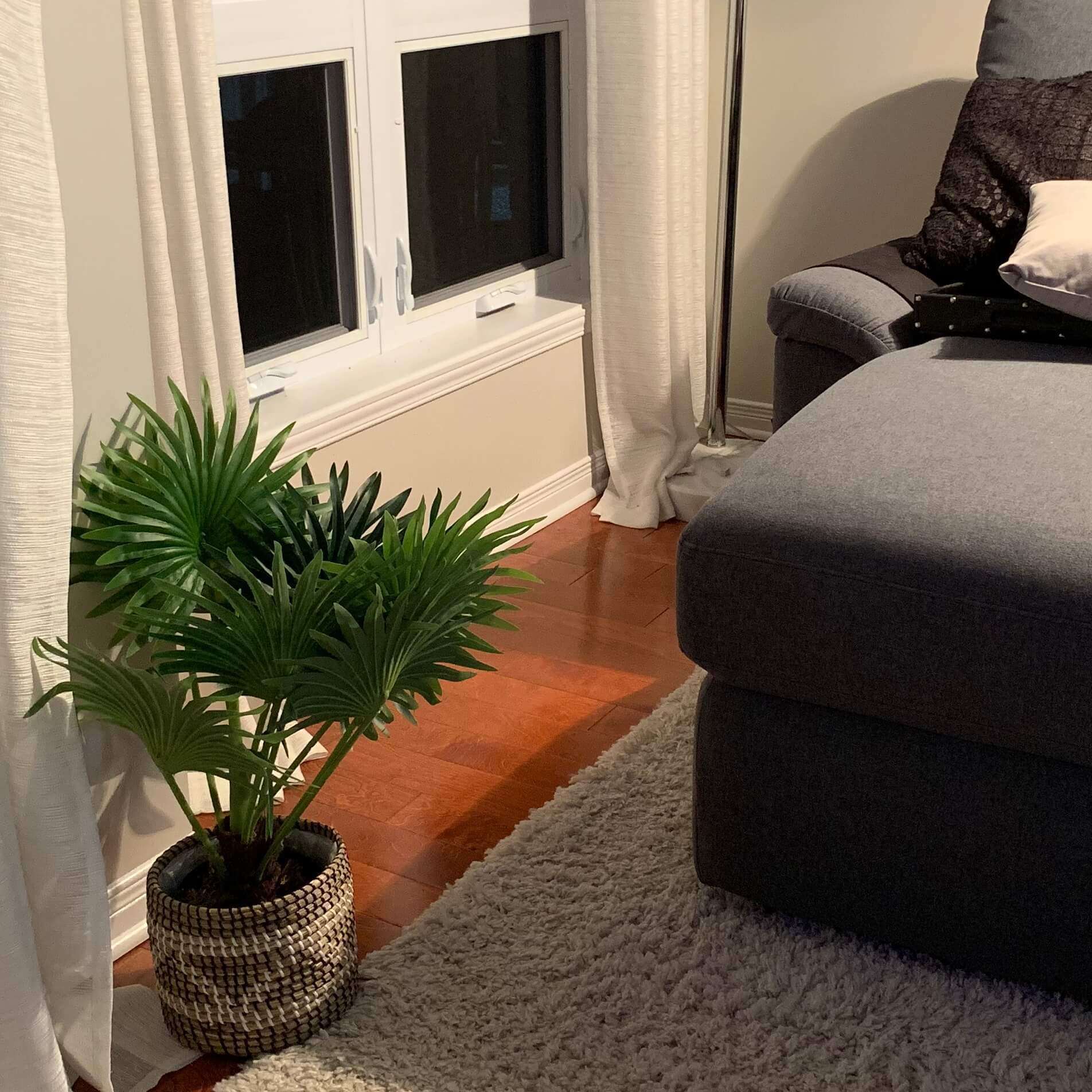 TITA Artificial Fan Palm Potted Plant 26'' ArtiPlanto