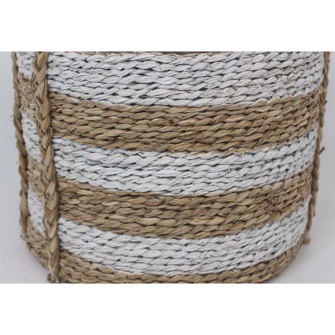 TOM - Seagrass Planter With White Stripes ArtiPlanto