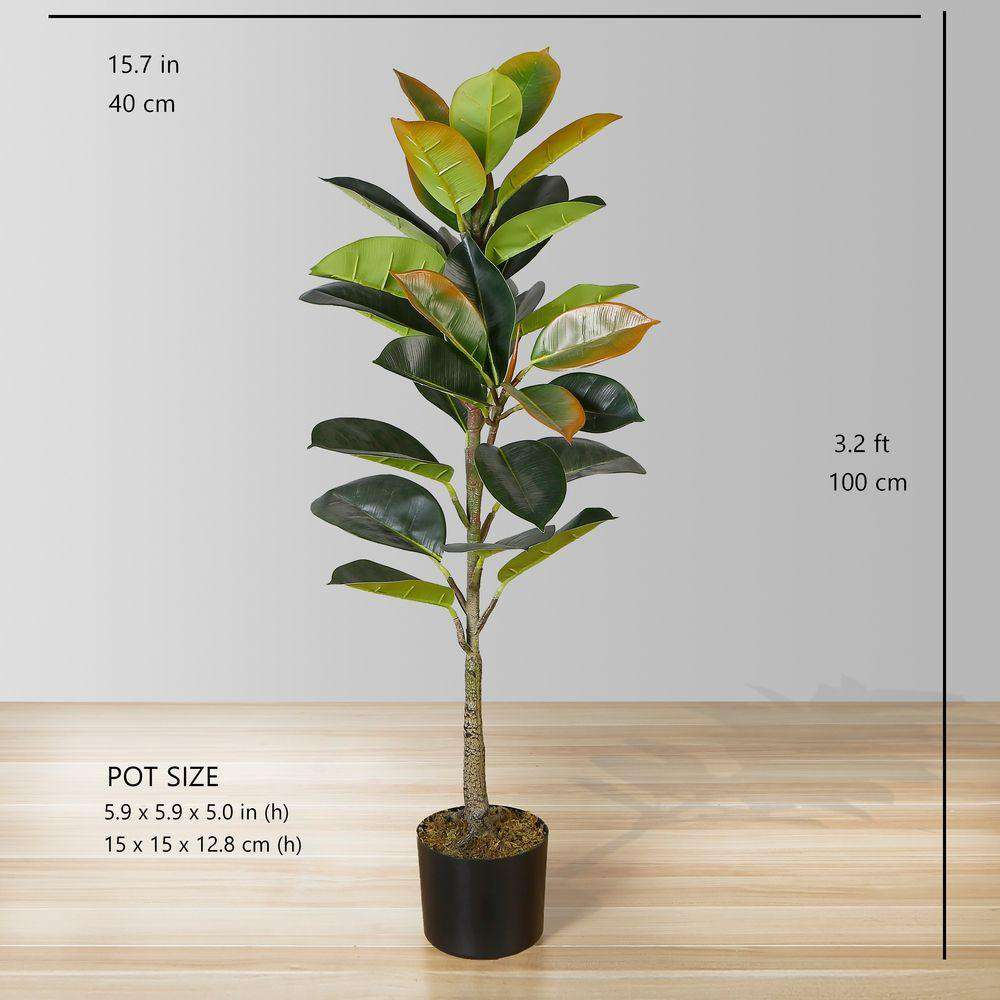 VERO Artificial Rubber Potted Plant 39'' ArtiPlanto