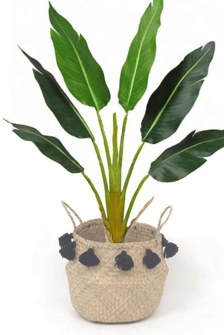 VIENNA - Seagrass Basket With Black Tassel ArtiPlanto