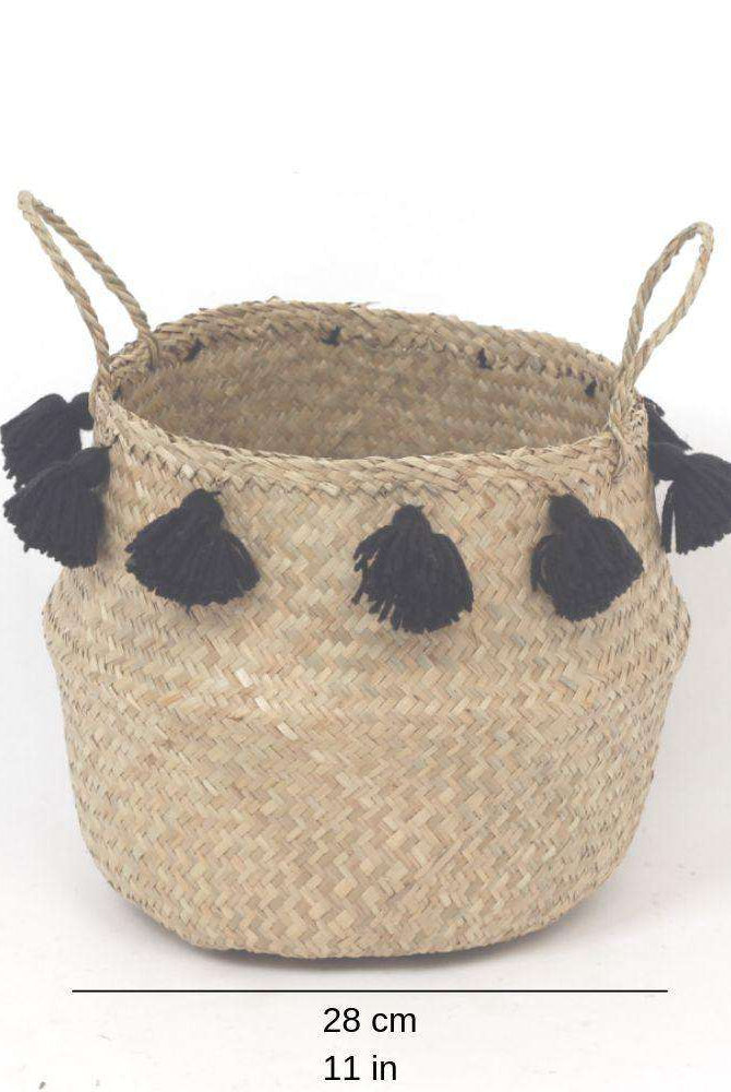 VIENNA - Seagrass Basket With Black Tassel ArtiPlanto