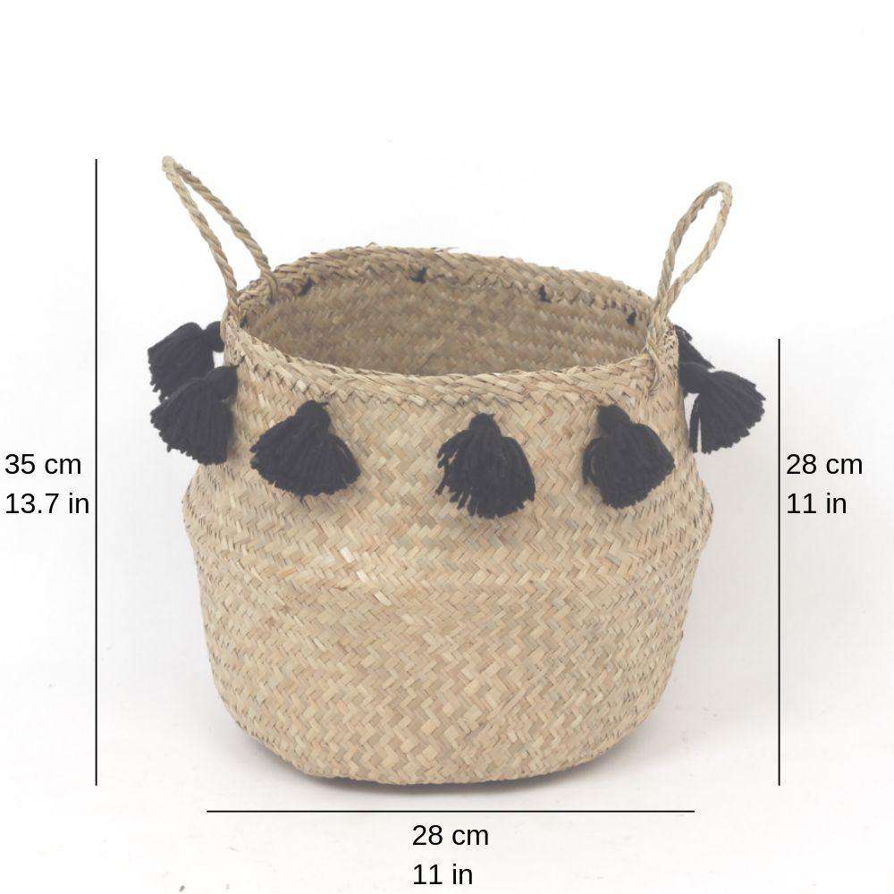 VIENNA - Seagrass Basket With Black Tassel ArtiPlanto