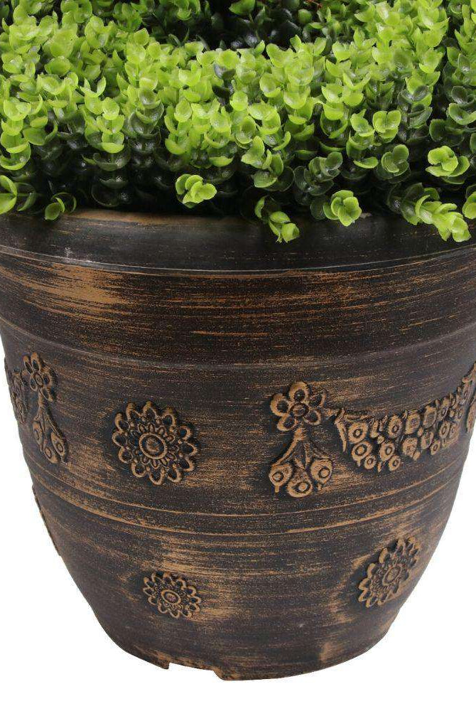 WALES Faux Potted Spiral Boxwood Topiary Plant (Multiple Sizes) ArtiPlanto