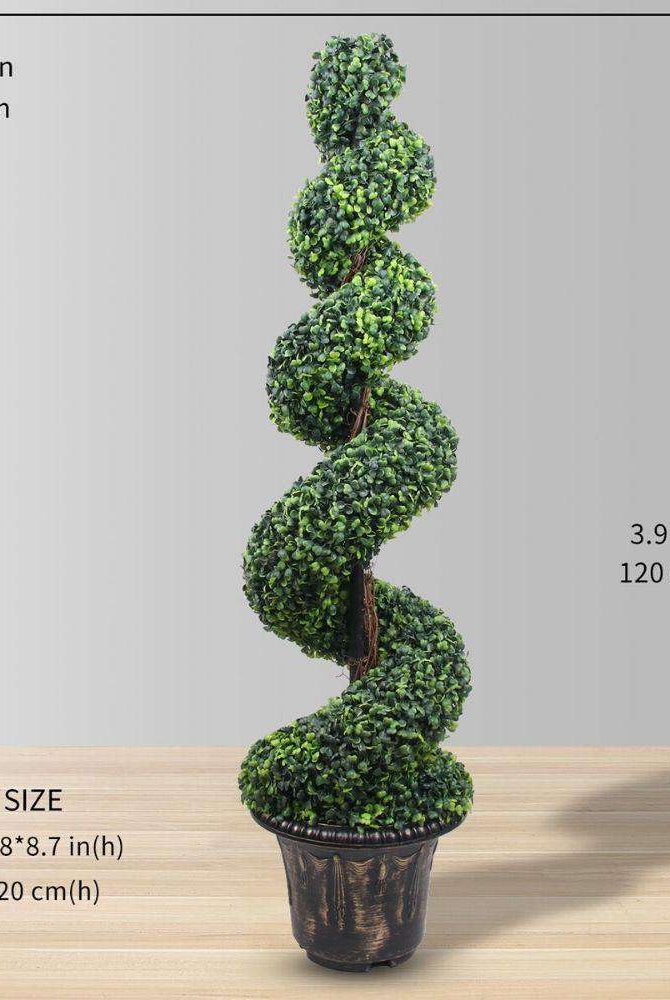 WELLS Faux Potted Spiral Boxwood Topiary Plant (Multiple Sizes) ArtiPlanto