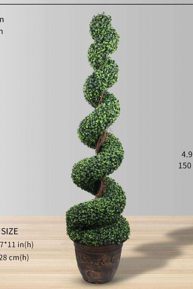 WELLS Faux Potted Spiral Boxwood Topiary Plant (Multiple Sizes) ArtiPlanto
