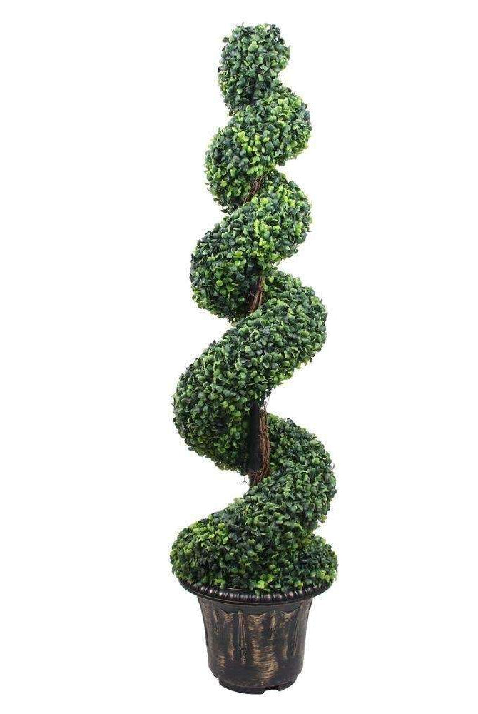 WELLS Faux Potted Spiral Boxwood Topiary Plant (Multiple Sizes) ArtiPlanto