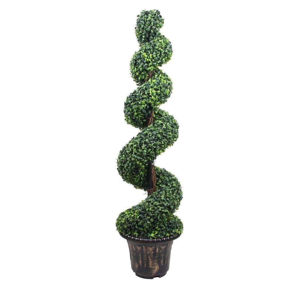 WELLS Faux Potted Spiral Boxwood Topiary Plant (Multiple Sizes) ArtiPlanto