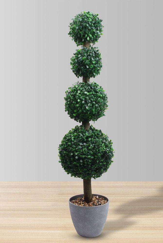 YORK Faux Potted Boxwood Topiary Plant 3' ArtiPlanto