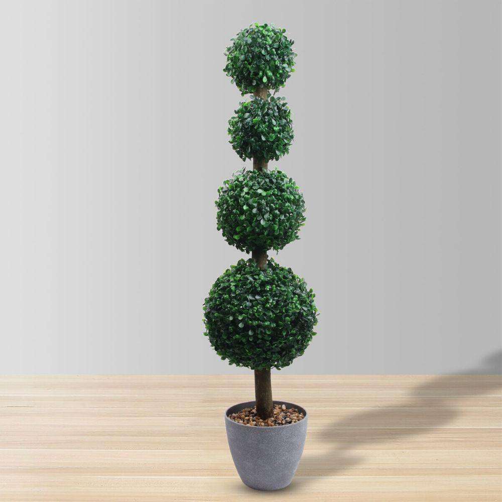 YORK Faux Potted Boxwood Topiary Plant 3' ArtiPlanto