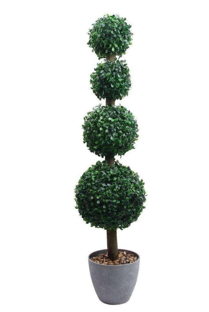 YORK Faux Potted Boxwood Topiary Plant 3' ArtiPlanto
