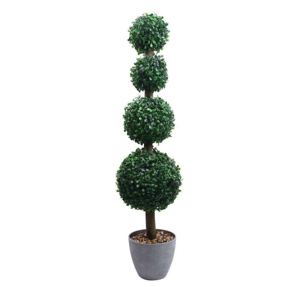 YORK Faux Potted Boxwood Topiary Plant 3' ArtiPlanto