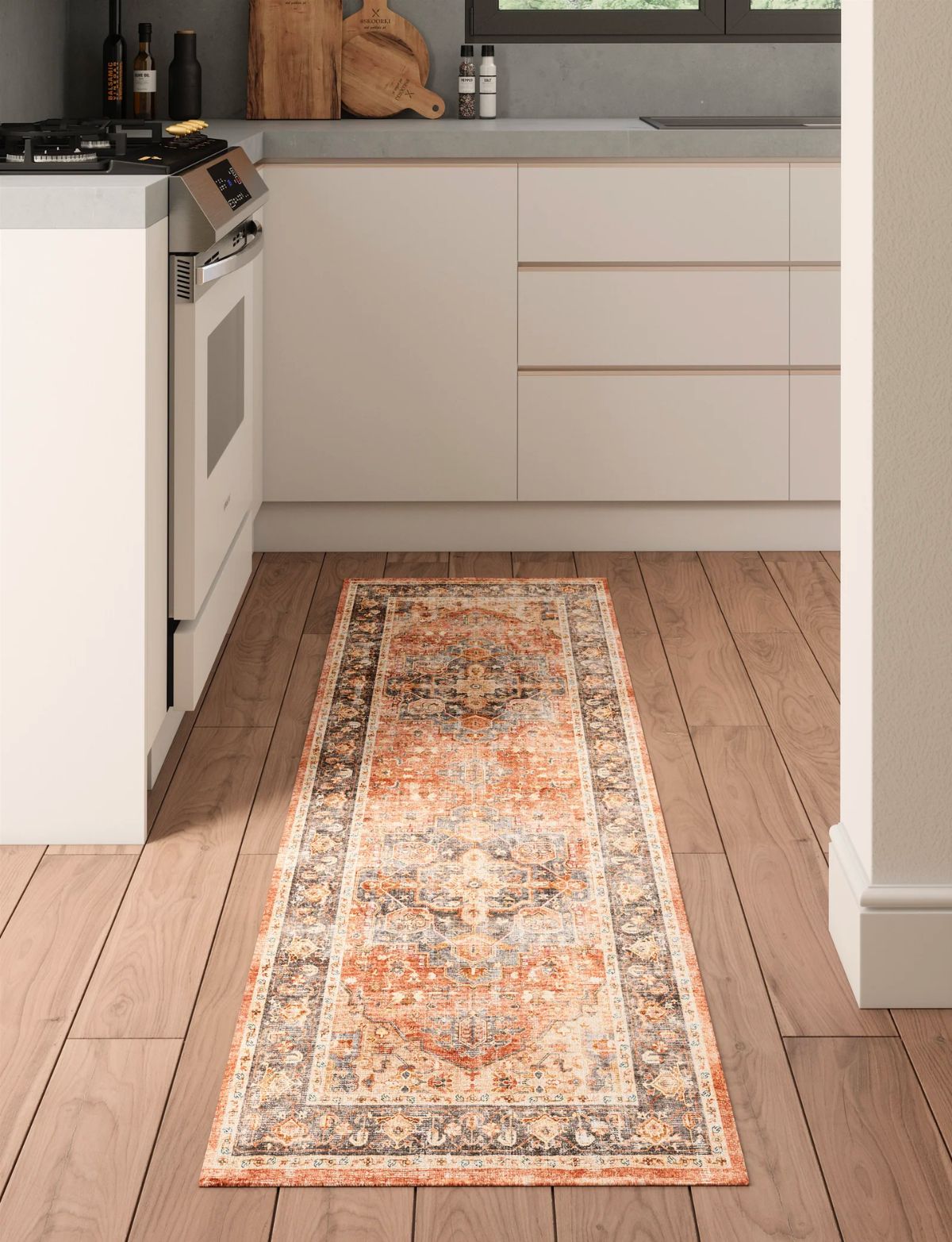 Rug - Riverra Terracotta Black Rug