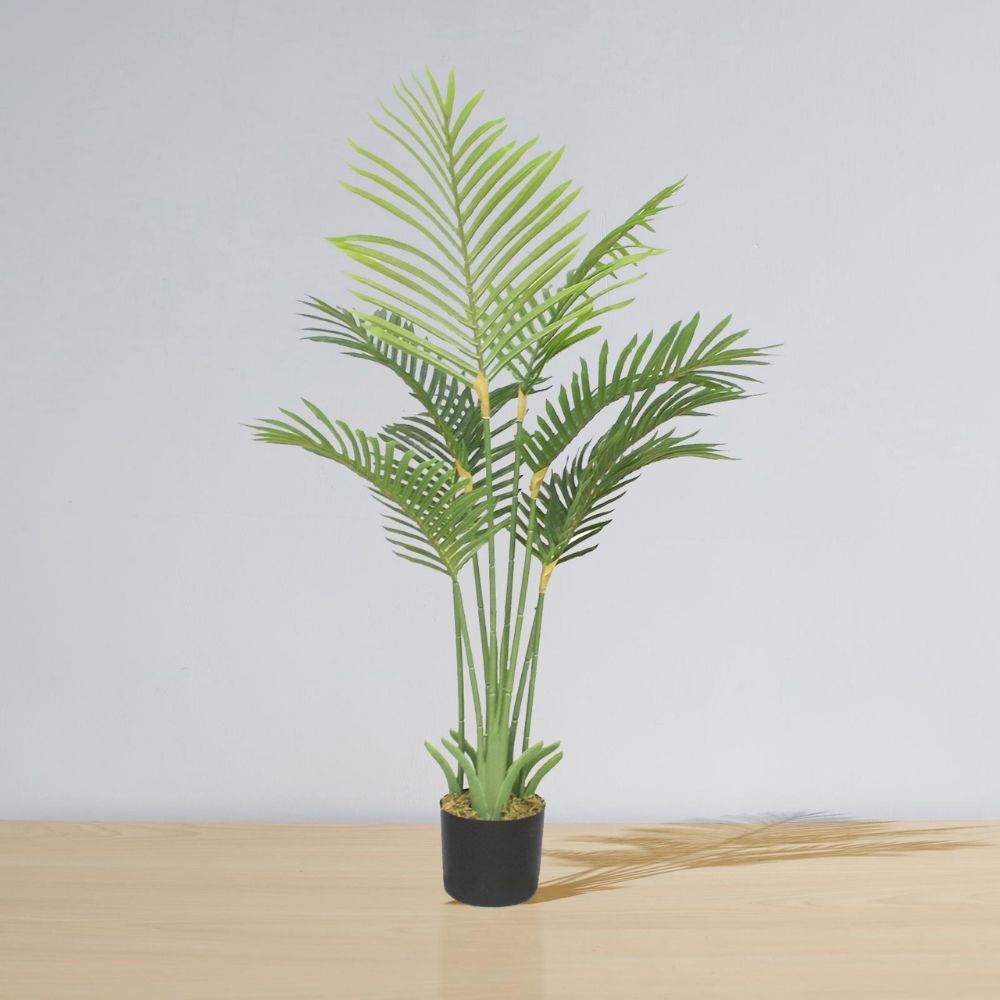 Potted Artificial Plant - Pijao Artificial Hawaii Kwai Palm Tree Potted Plant 4'