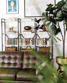 Brass Planter - Kendrik -Mid-Century Brass Floor Planter (Multiple Sizes)