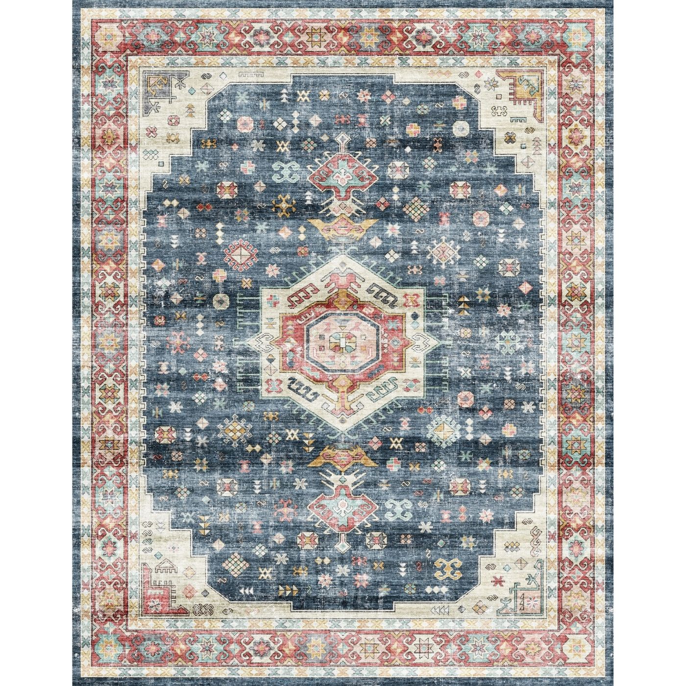 Rug - Dilara Multi Color Red Blue Rug