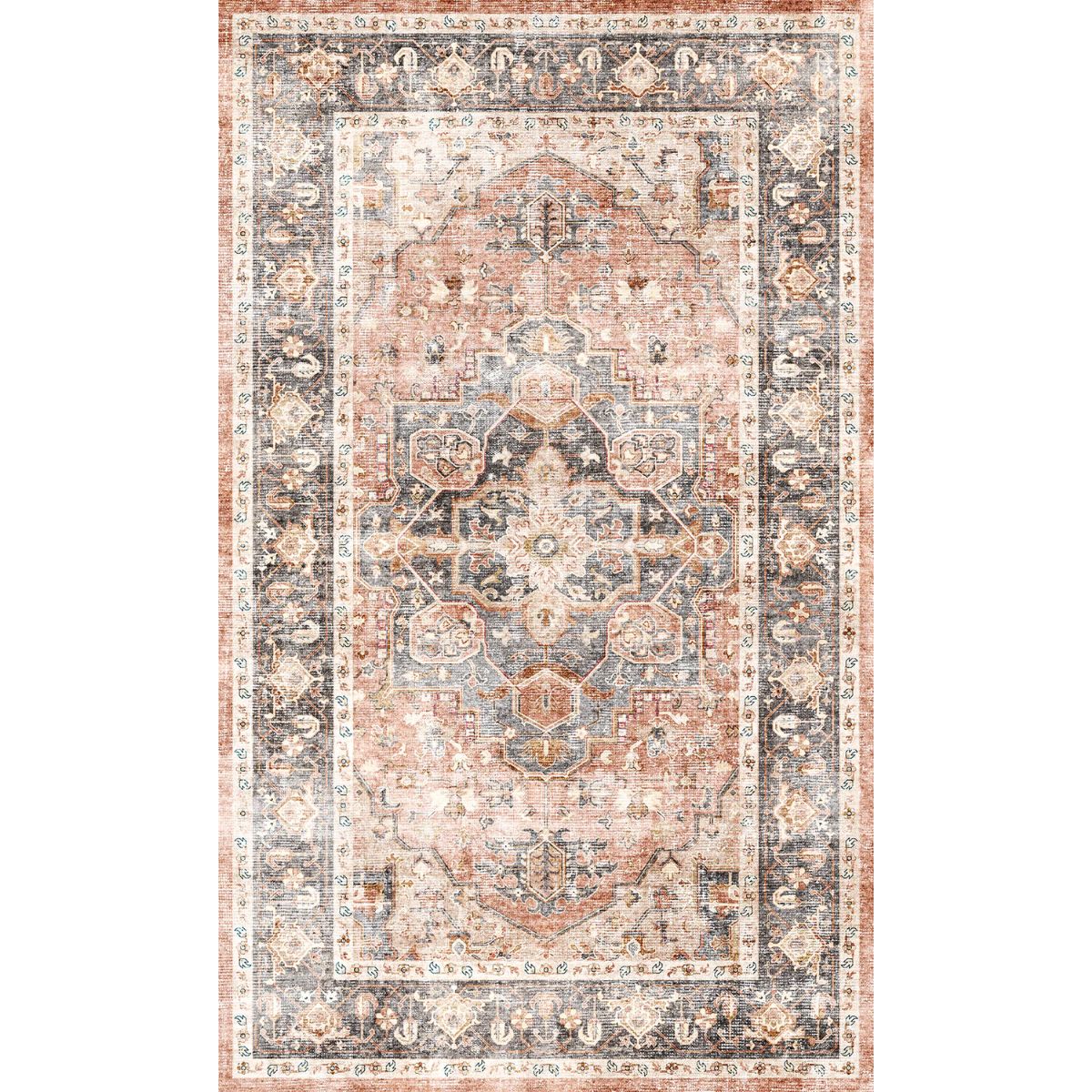 Rug - Riverra Terracotta Black Rug