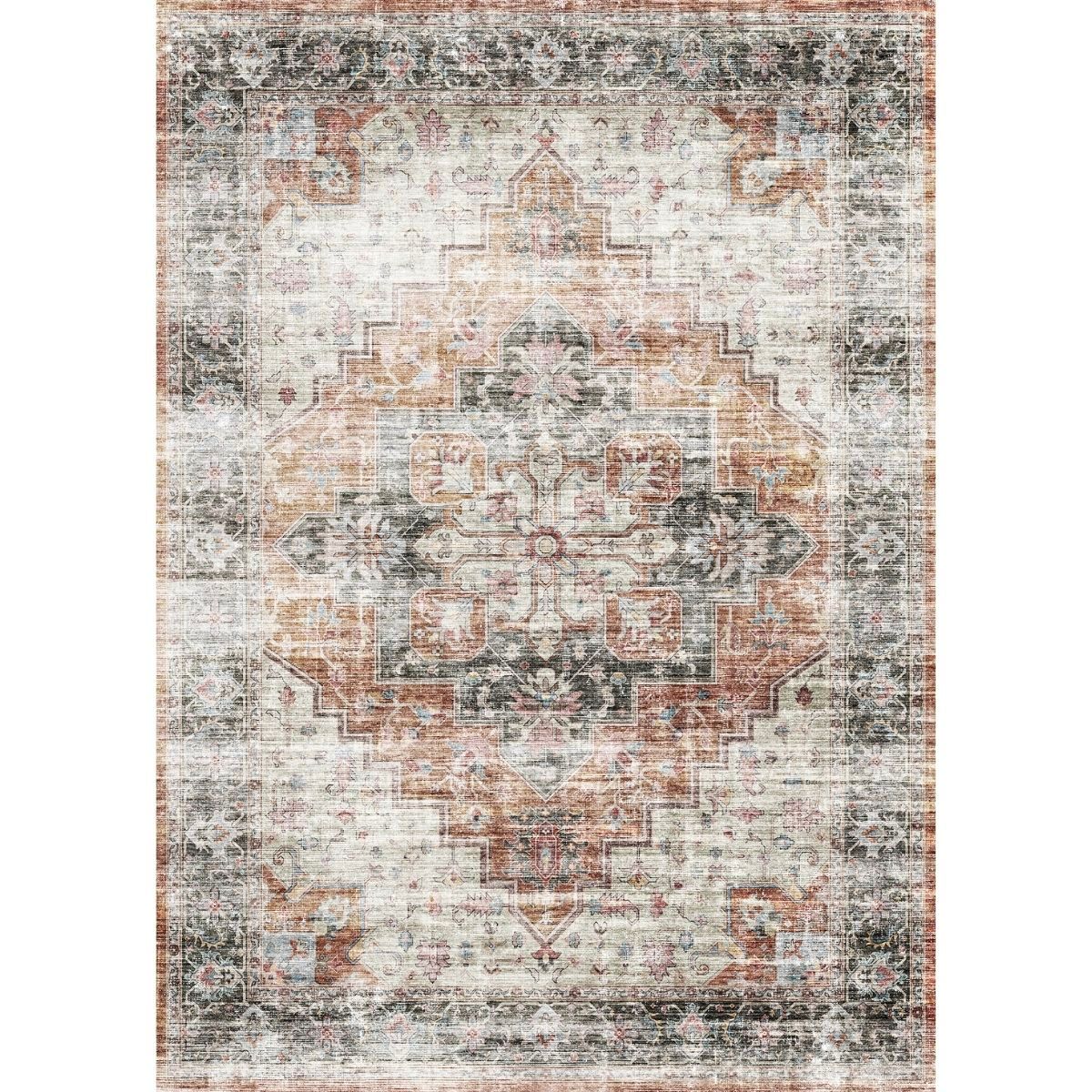 Rug - Echo Burnt Orange Black Pink Rug