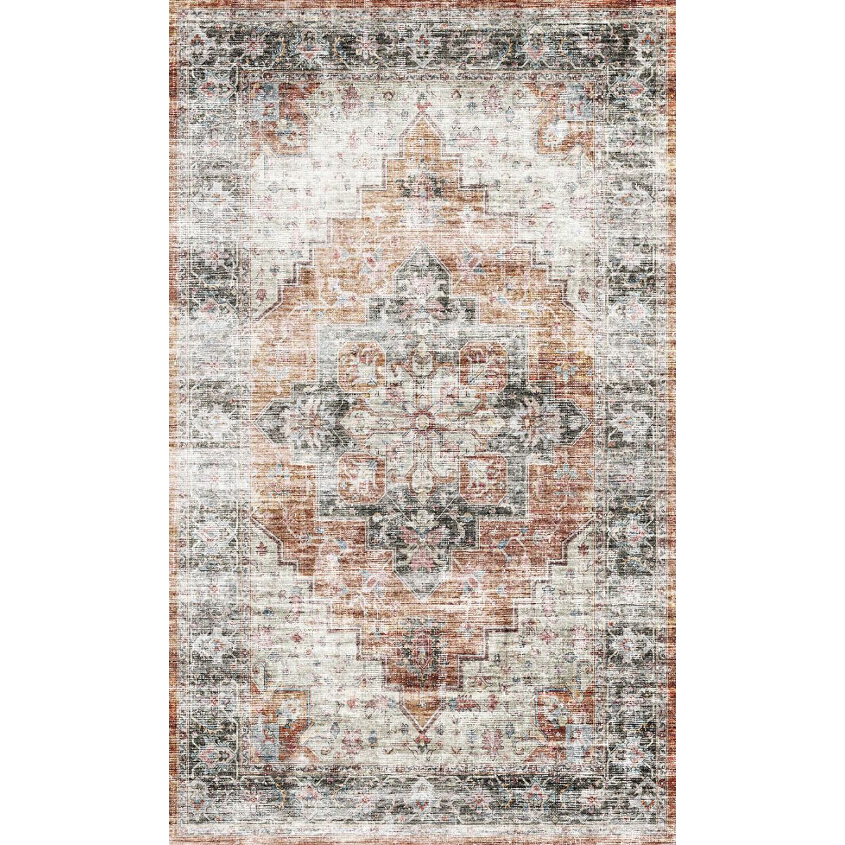 Rug - Echo Burnt Orange Black Pink Rug