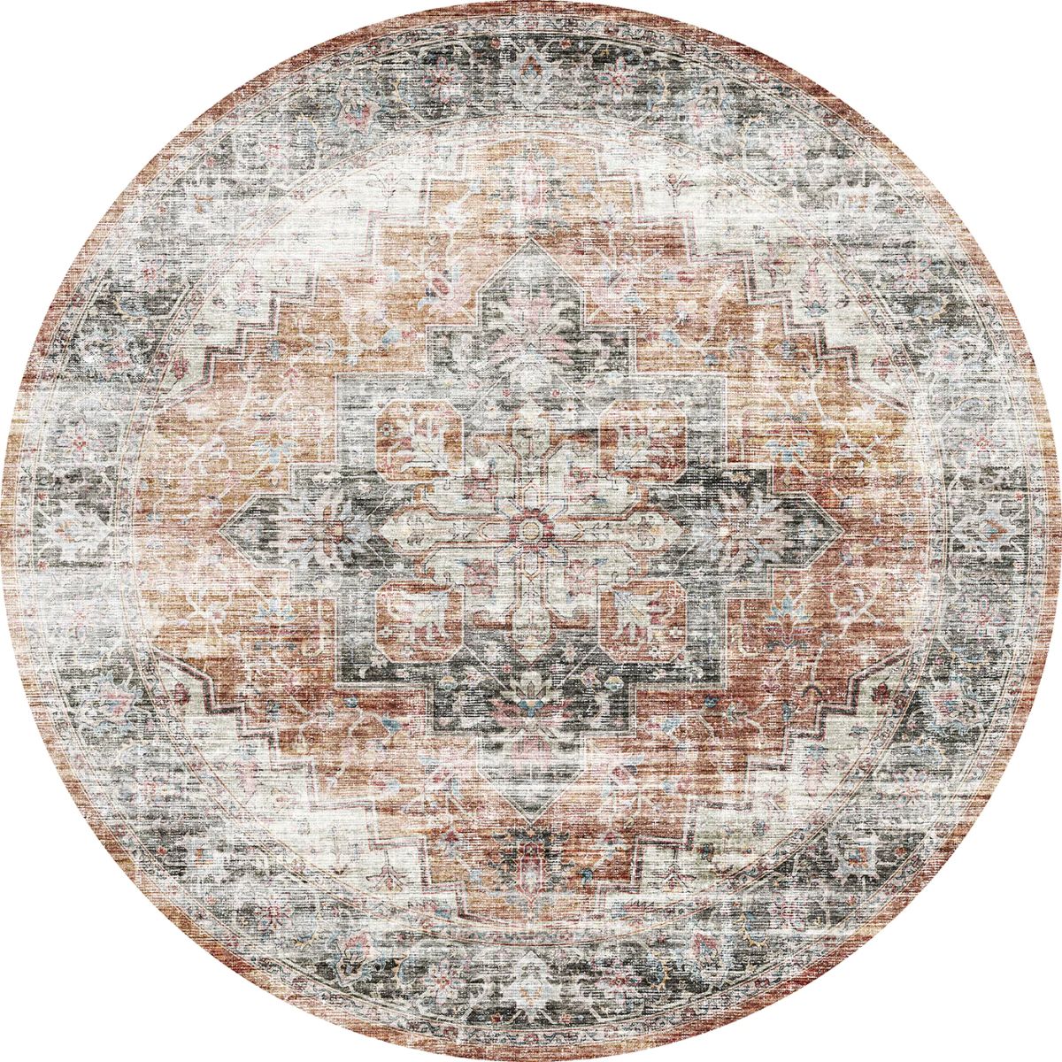 Rug - Echo Burnt Orange Black Pink Rug