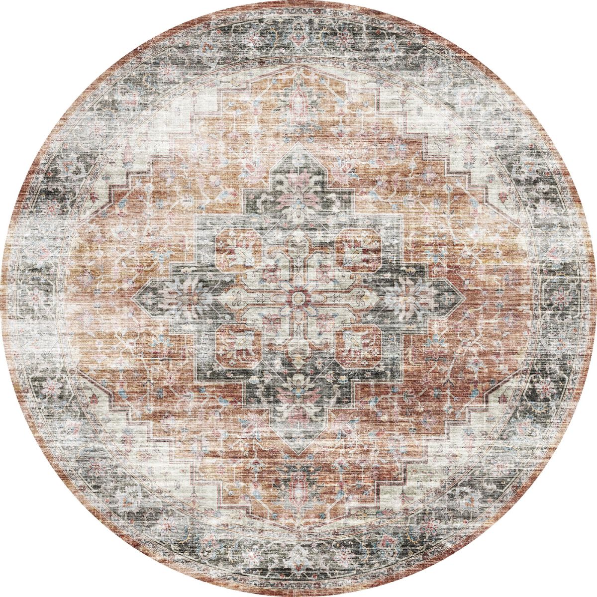 Rug - Echo Burnt Orange Black Pink Rug