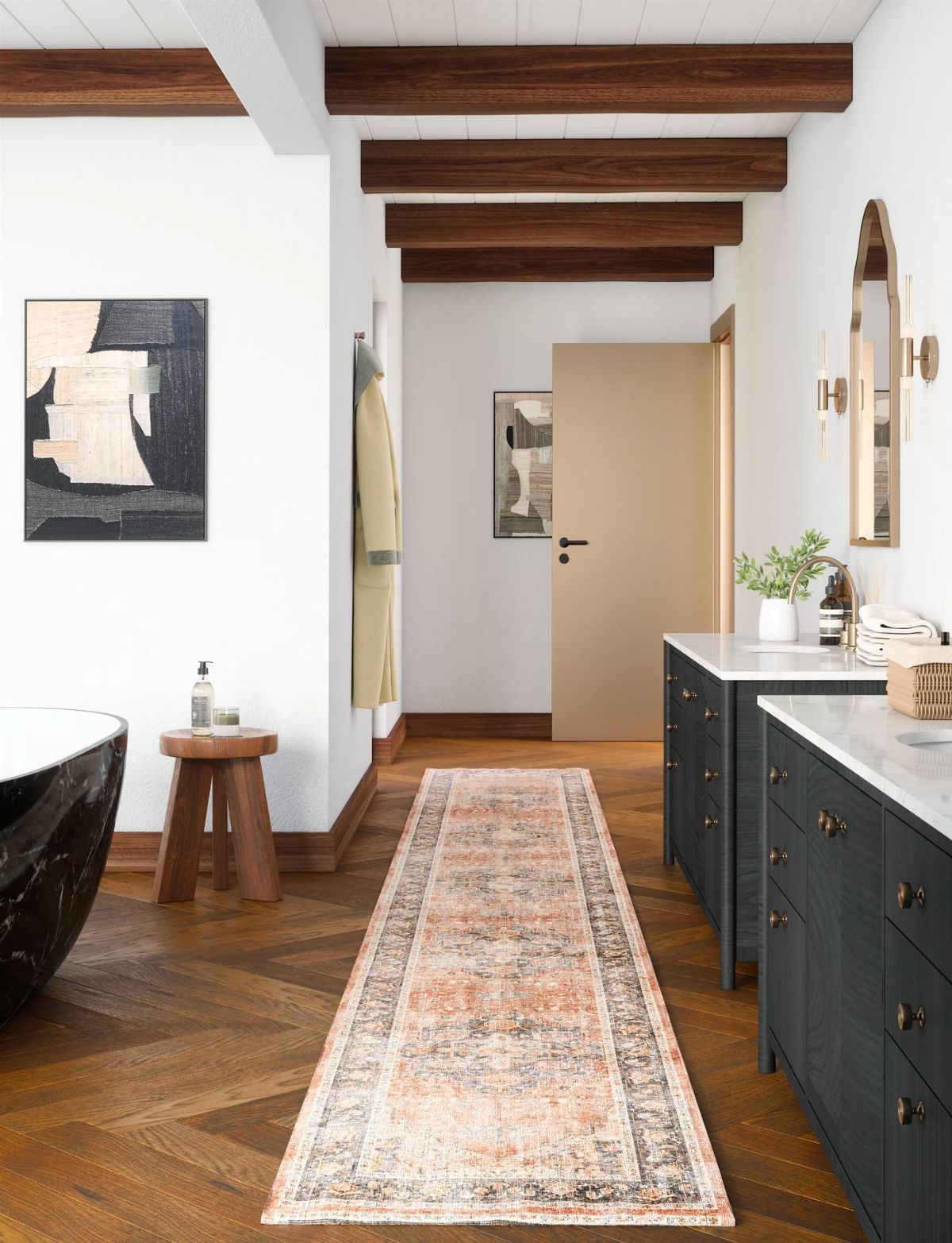Rug - Riverra Terracotta Black Rug