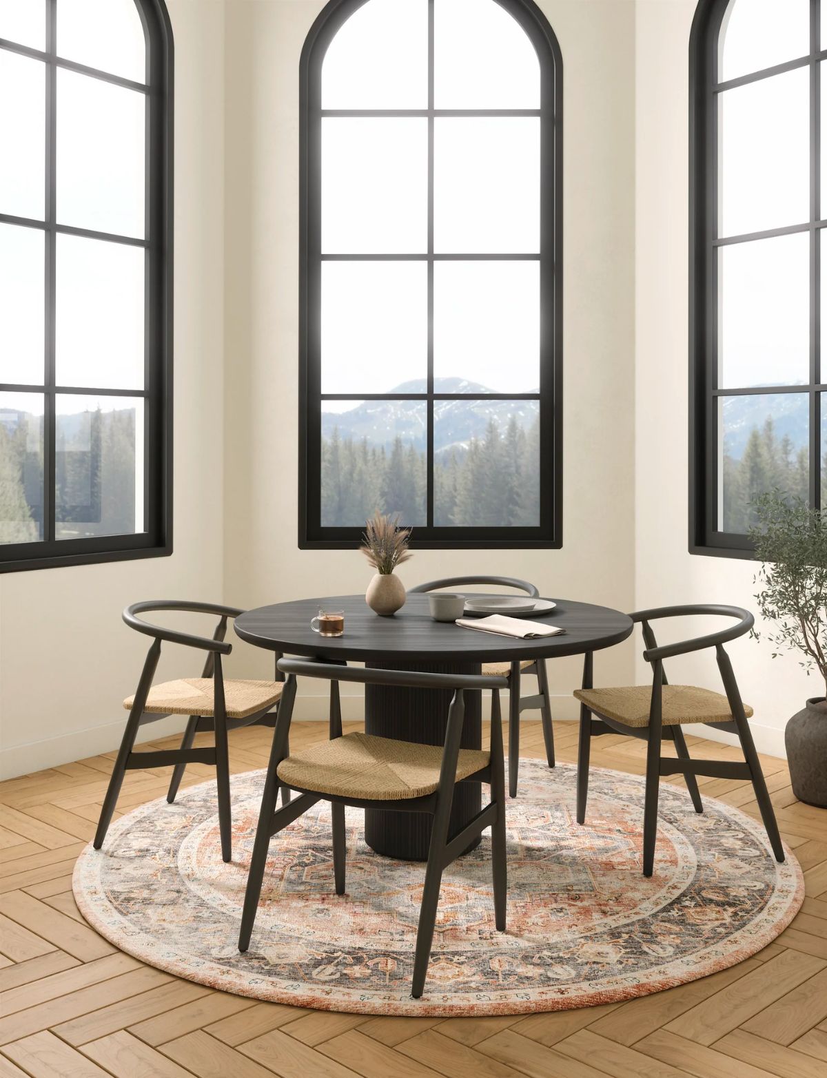Rug - Riverra Terracotta Black Rug